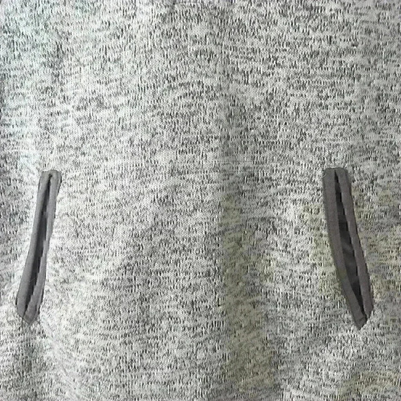 Thread & Supply Womens M Hooded LS 1/4 Button Pullover Heather Gray Pockets - Picture 2 of 13